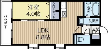 福岡県福岡市博多区築港本町(マンション)の賃貸物件の間取り