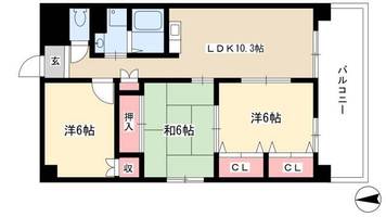メルベーユ当知の間取り