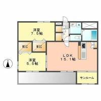 愛知県清須市阿原池之表(マンション)の賃貸物件201の間取り