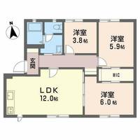カレッジヒルズA-101の間取り