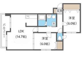 北海道札幌市西区西町北14丁目(マンション)の賃貸物件の間取り