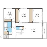 北海道札幌市中央区南十五条西6丁目(マンション)の賃貸物件の間取り