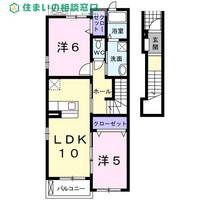 愛知県西尾市伊藤5丁目(アパート)の賃貸物件の間取り