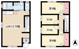 愛知県海部郡大治町大字西條字坂牧島(一戸建)の賃貸物件1の間取り