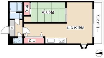 グランドヒルズ当知6番館303の間取り