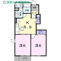 愛知県西尾市田貫町東之川(アパート)の賃貸物件の間取り