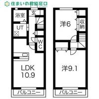 愛知県西尾市刈宿町百々(テラスハウス)の賃貸物件の間取り