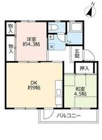 UR中登美第三E130404の間取り
