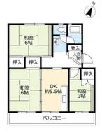 UR朝倉0020405の間取り