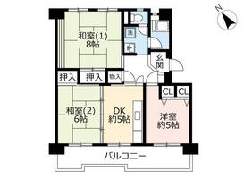UR洛西新林北0070402の間取り