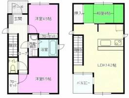 愛知県名古屋市中川区中島新町4丁目(一戸建)の賃貸物件0001の間取り