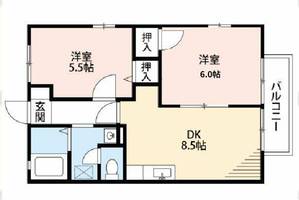 ハートホーム八ッ橋B棟の間取り