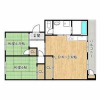 大阪府堺市西区浜寺南町2丁(マンション)の賃貸物件の間取り