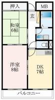 大阪府堺市北区常磐町3丁(マンション)の賃貸物件の間取り