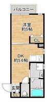 大阪府箕面市稲5丁目(アパート)の賃貸物件の間取り