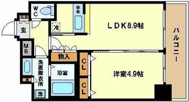 プレサンス阿波座ステーションフロントの間取り