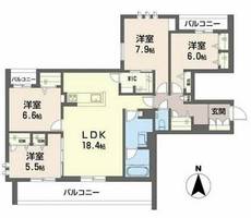 大阪府箕面市桜ケ丘3丁目(マンション)の賃貸物件の間取り