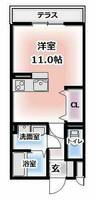 大阪府四條畷市岡山1丁目(アパート)の賃貸物件の間取り