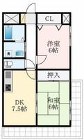 大阪府羽曳野市高鷲9丁目(マンション)の賃貸物件の間取り