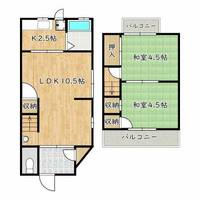 大阪府羽曳野市伊賀6丁目(テラスハウス)の賃貸物件の間取り