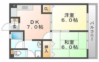 大阪府大阪市東淀川区西淡路5丁目(マンション)の賃貸物件の間取り