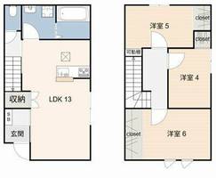 愛知県大府市横根町羽根山(一戸建)の賃貸物件の間取り