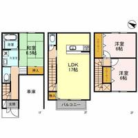 大阪府堺市南区深阪南(テラスハウス)の賃貸物件の間取り