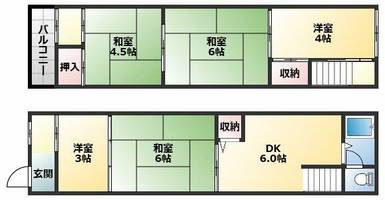 小若江貸家1の間取り