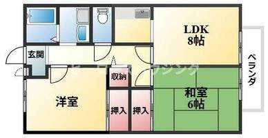 大阪府豊中市上野西2丁目(アパート)の賃貸物件202の間取り
