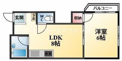 大阪府豊中市本町3丁目(マンション)の賃貸物件202の間取り