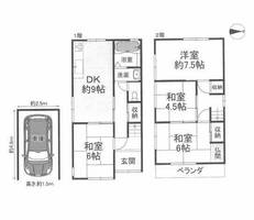 大阪府柏原市旭ケ丘2丁目(一戸建)の賃貸物件の間取り