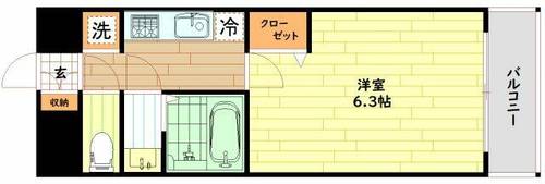 大阪府大阪市東成区中道1丁目(マンション)の賃貸物件の間取り