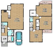 京都府乙訓郡大山崎町字下植野小字宮本(一戸建)の賃貸物件の間取り