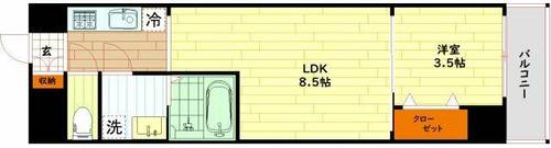 大阪府大阪市都島区内代町1丁目(マンション)の賃貸物件の間取り