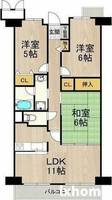 大阪府茨木市東太田3丁目(マンション)の賃貸物件の間取り