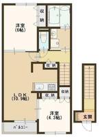 ボヌール森河内Ⅱ202の間取り