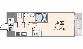 ファーストフィオーレ長田グランディール404の間取り
