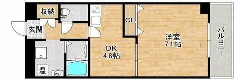 大阪府豊中市上新田1丁目(マンション)の賃貸物件の間取り