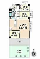 愛知県名古屋市瑞穂区松園町2丁目(マンション)の賃貸物件A-2の間取り