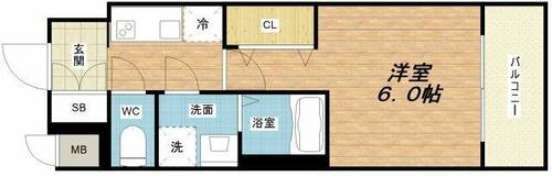 レオンコンフォート難波クレアの間取り