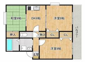 大阪府箕面市石丸3丁目(アパート)の賃貸物件の間取り