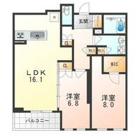 兵庫県芦屋市東山町(マンション)の賃貸物件の間取り