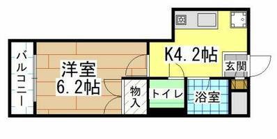 福岡県北九州市八幡西区藤田2丁目(マンション)の賃貸物件の間取り
