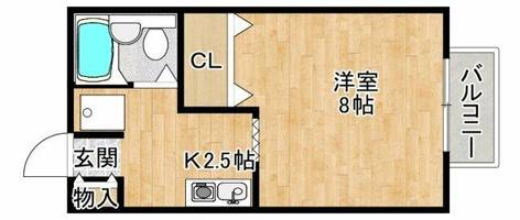 大阪府箕面市小野原東1丁目(アパート)の賃貸物件の間取り