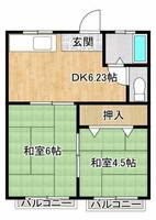 大阪府豊中市若竹町1丁目(アパート)の賃貸物件の間取り
