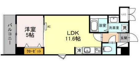 大阪府大阪市鶴見区横堤4丁目(マンション)の賃貸物件の間取り