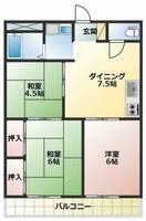 シティハイツ山本B棟103の間取り