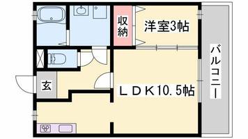 兵庫県揖保郡太子町鵤(アパート)の賃貸物件の間取り