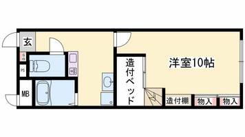 兵庫県姫路市網干区和久(アパート)の賃貸物件の間取り