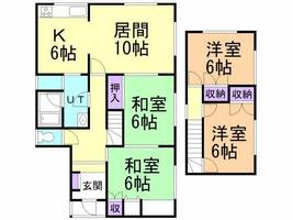北海道室蘭市白鳥台4丁目(一戸建)の賃貸物件の間取り